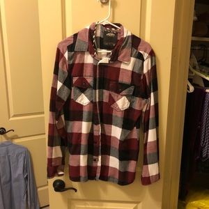 Vans Red/white/black flannel button down